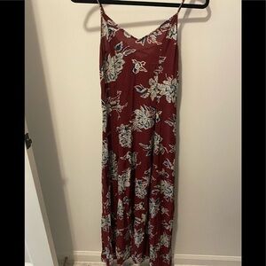 Abercrombie & Finch burgundy lace up back maxi S